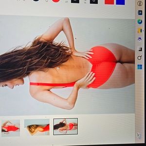 Londre minimalist swim suit, fiesta red, Size M